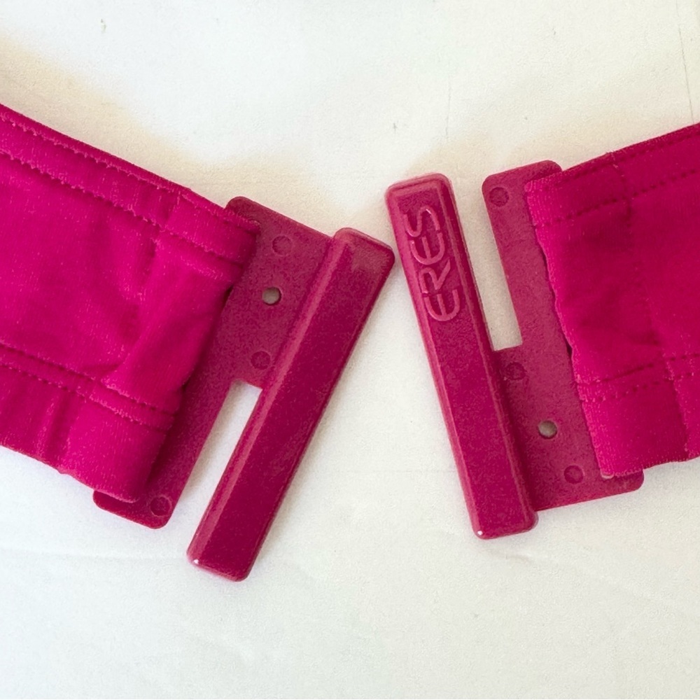 NWT ERES “Compact Stud” Full Cup Triangle Bikini Top Braided Circle Pink Size 14 - Picture 9 of 16